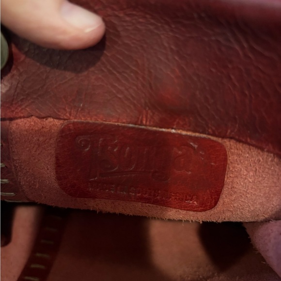 🌺RARE Tsonga South African Made All Leather Dark Red Small Bag W/Elephant Charm - Picture 12 of 15